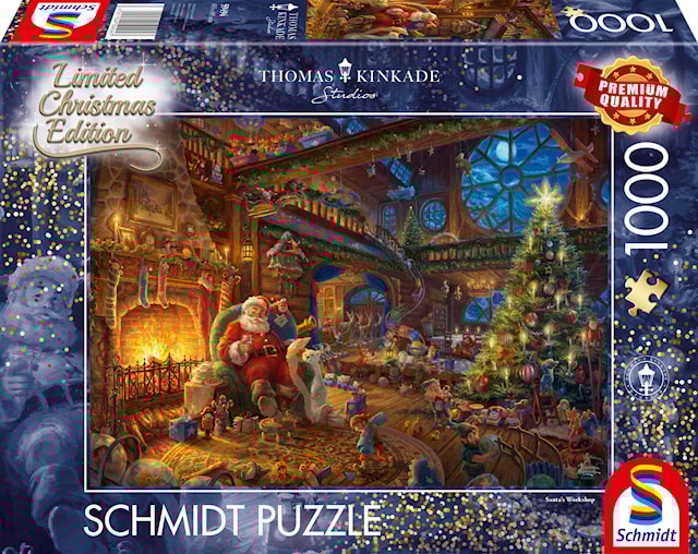 Produktbild 1 för Santa Claus And His Elves Thomas Kinkade Pussel 1000 bitar Schmidt