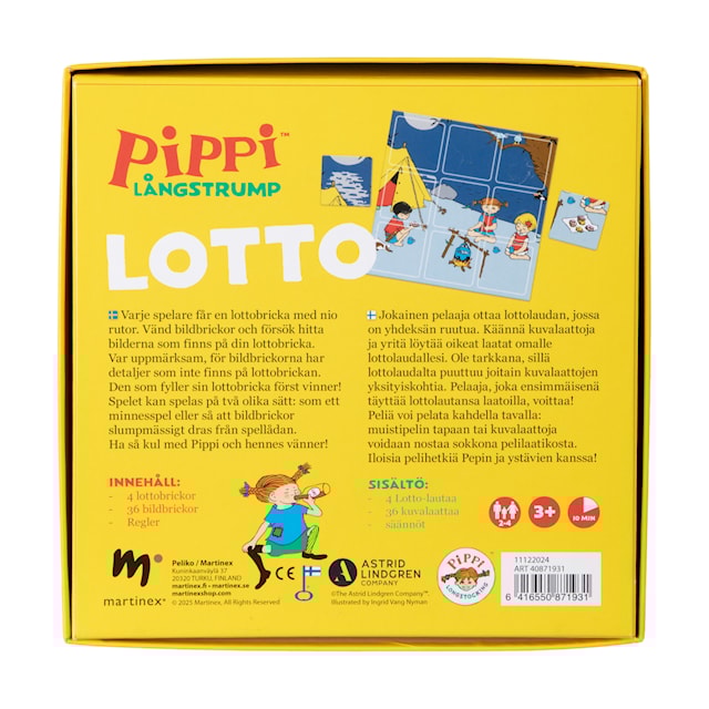 Produktbild 2 för Pippi Långstrump Lotto (SE/FI) Peliko