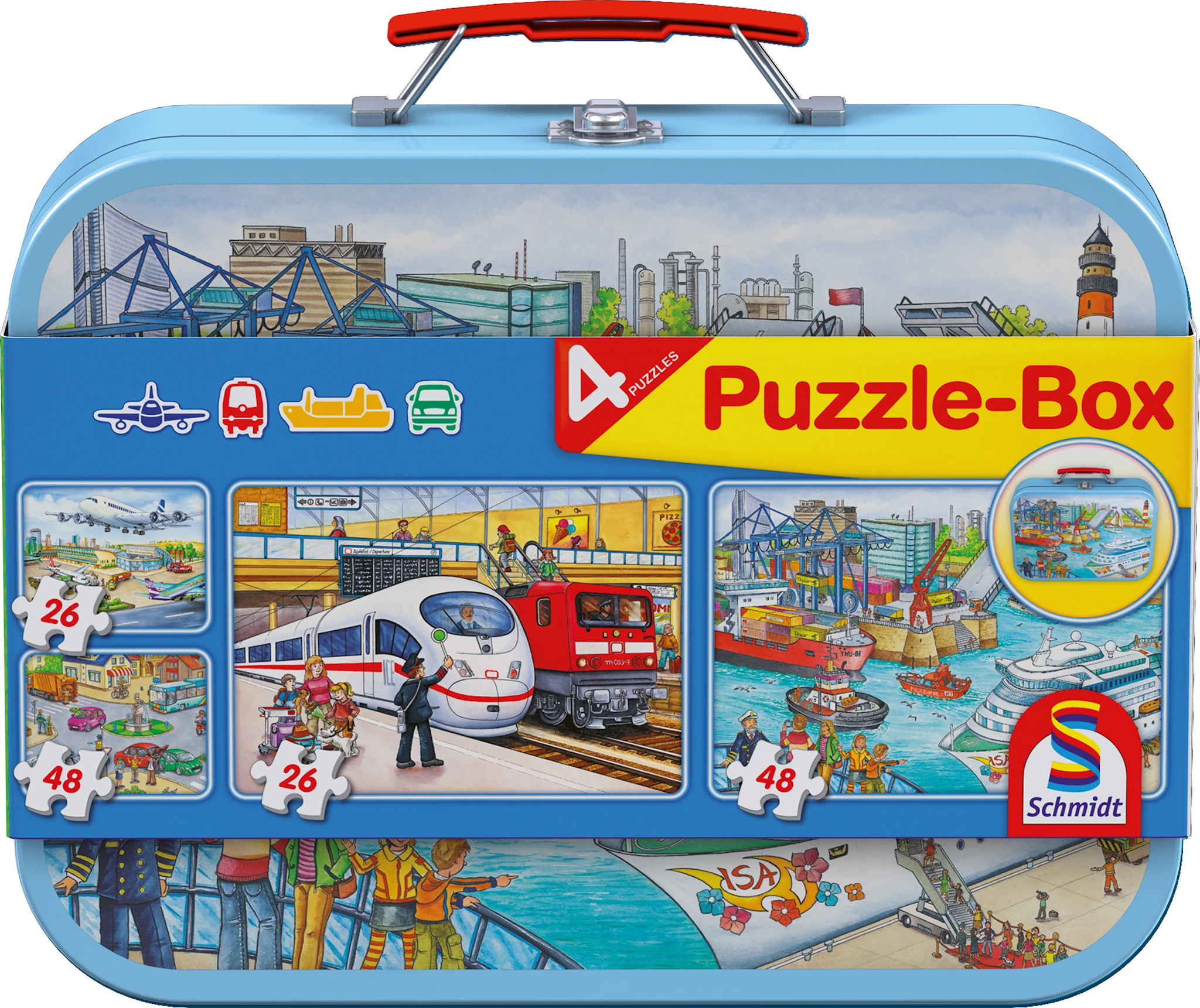 Tuotekuva ille Vehicles Puzzle Box 2x26 palaa ja 2x48 palaa Schmidt