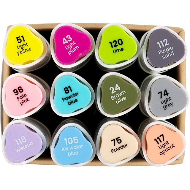 Produktbild 8 för Markers Illustration Pastell Dubbelspets 12-pack Creativ Company