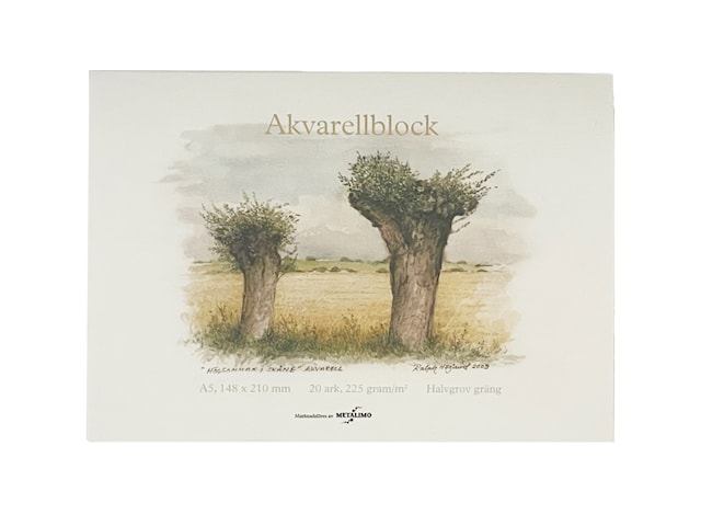 Akvarellblock A5 20 ark 225 g Metalimo