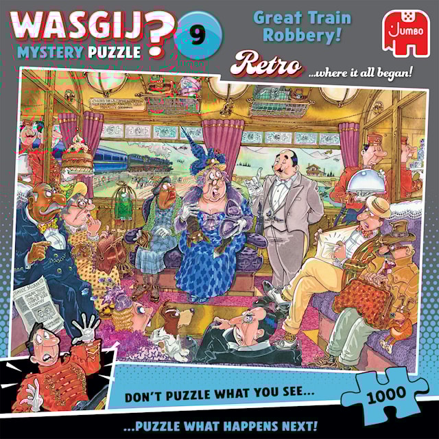 Produktbild 1 för Wasgij Retro Mystery 9 Great Train Robbery! Pussel 1000 bitar