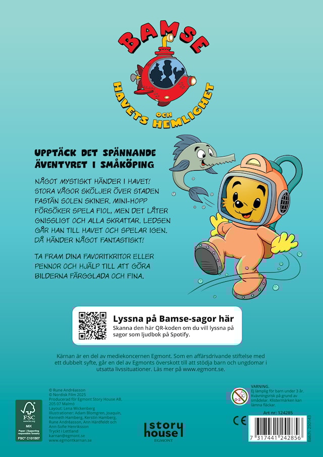 Produktbild 3 för Målarbok Bamse och havets hemligheter Kärnan