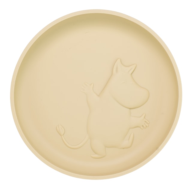 Produktbild 1 för Mumin Silikon Tallrik med Sugkopp Latte Beige Rätt Start