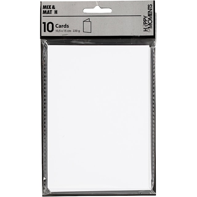 Produktbilde 2 for Kort, kort str. 10,5x15 cm, 220 g, hvit, 10 stk./ 1 pk.