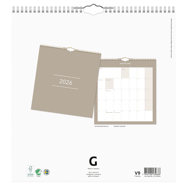Produktbild 3 för Väggkalender Clean 2026