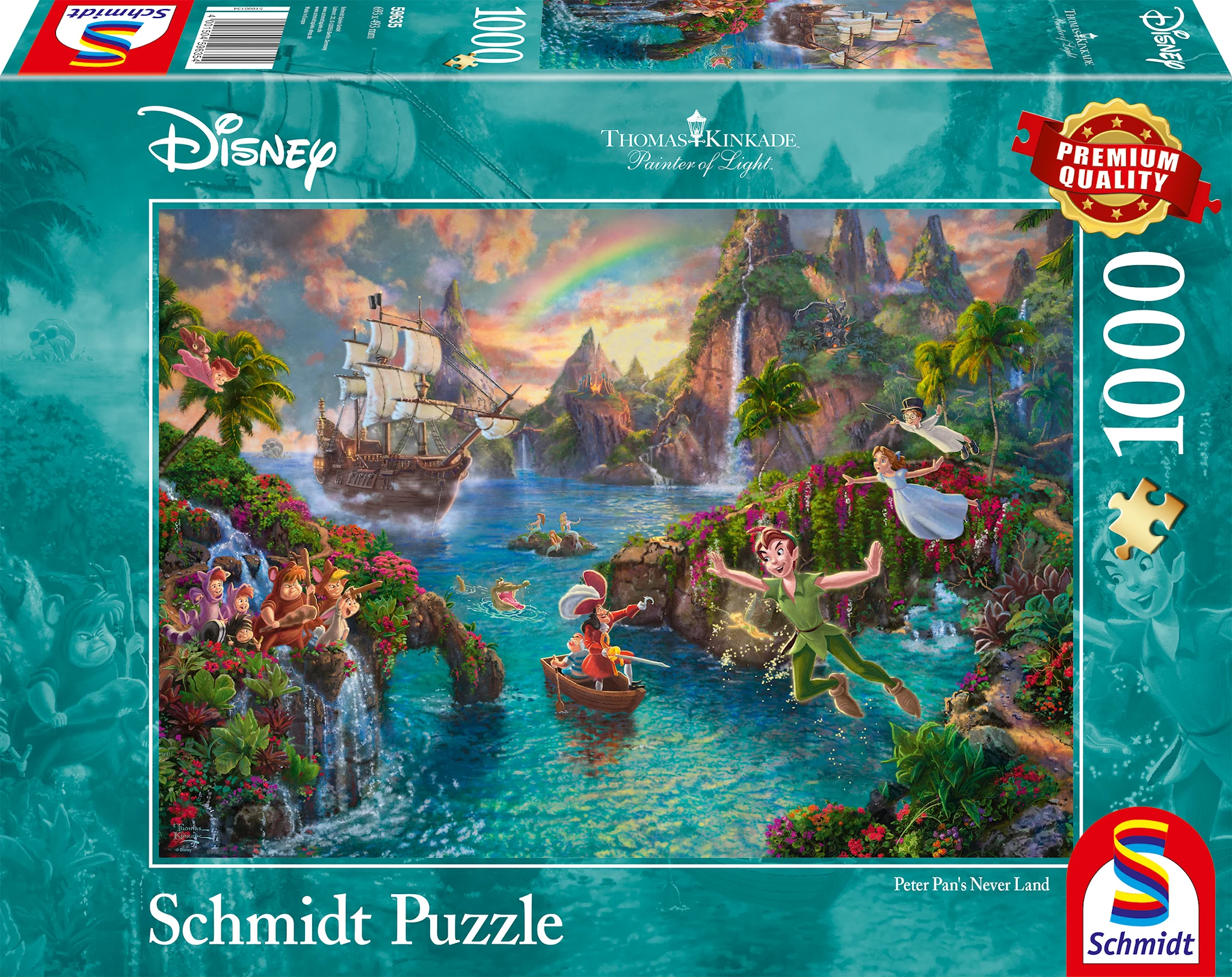 Produktbild för Disney Peter Pan Thomas Kinkade Pussel 1000 bitar Schmidt