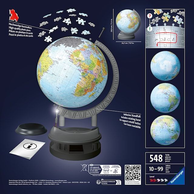 Produktbilde 3 for Globe med lys, Puslespill 540, Ravensburger