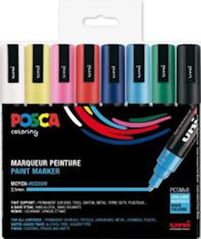 Produktbild 2 för Posca Marker Set Mixade färger PC-5M spets 2,5 mm 8p