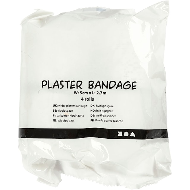 Produktbilde 3 for Gipsbind, L: 2,7 M, B: 5 cm, hvit, 4 rl./ 1 pk.