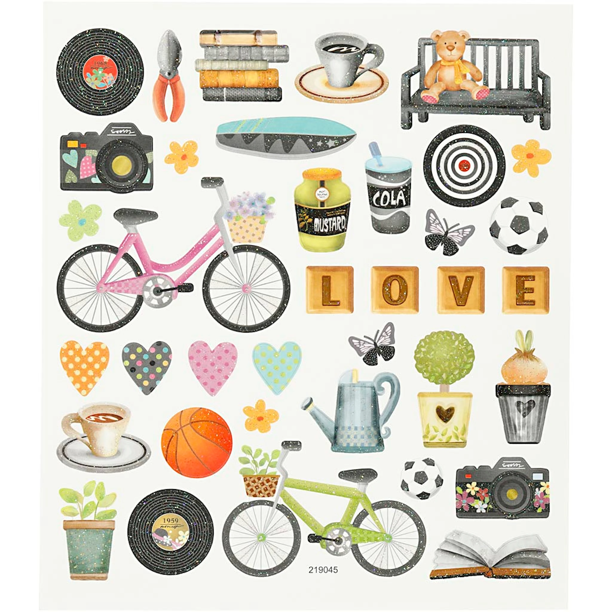 Produktbilde for Klistremerker, fritid, ark 15x16,5 cm, 1 ark