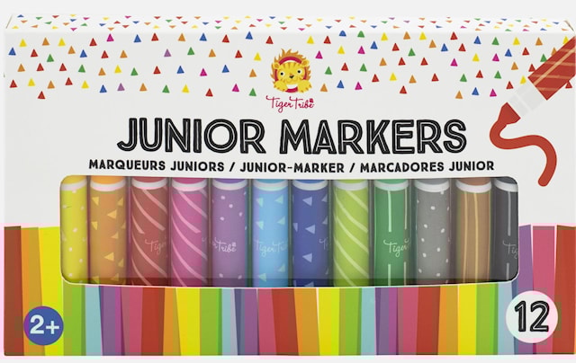 Produktbild 1 för Tuschpennor Junior från 2 år 12-pack Tiger Tribe