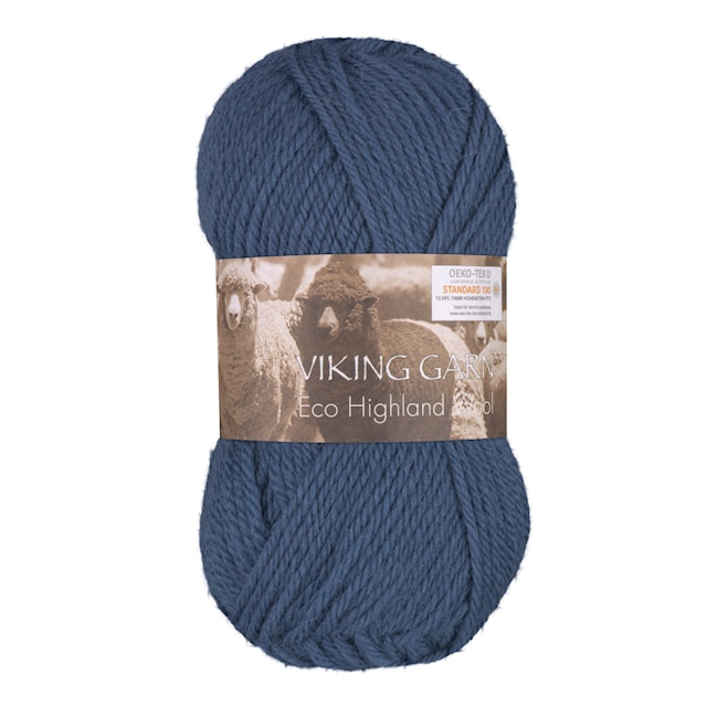 Eco Highland Wool Garn 50 g Ljus jeansblå 222 Viking Garn