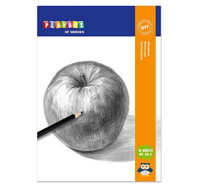 Skisseblokk A4 80 g 70 ark Playbox