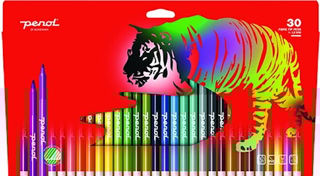Tuschpennor olika färger 30-pack Penol