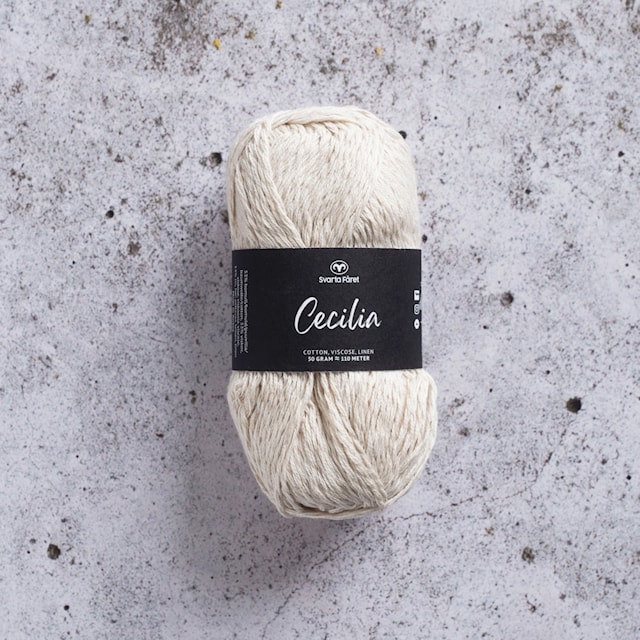 Cecilia Garn Lin- og bomullsmix 50 g natur 05 Svarta Fåret