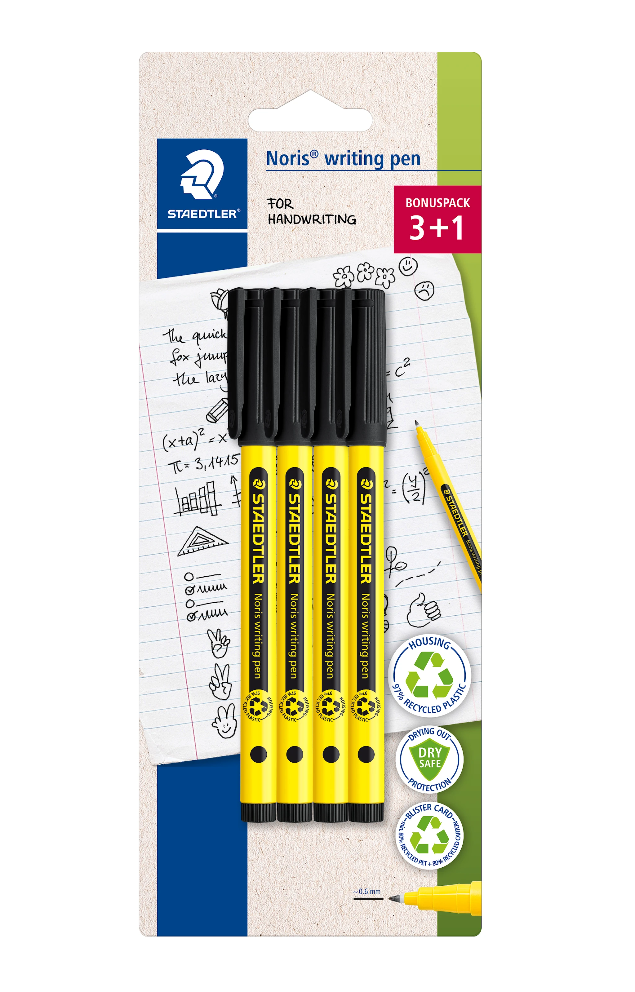 Tuotekuva ille Noris Fineliner Writing Musta 4-pack Staedtler