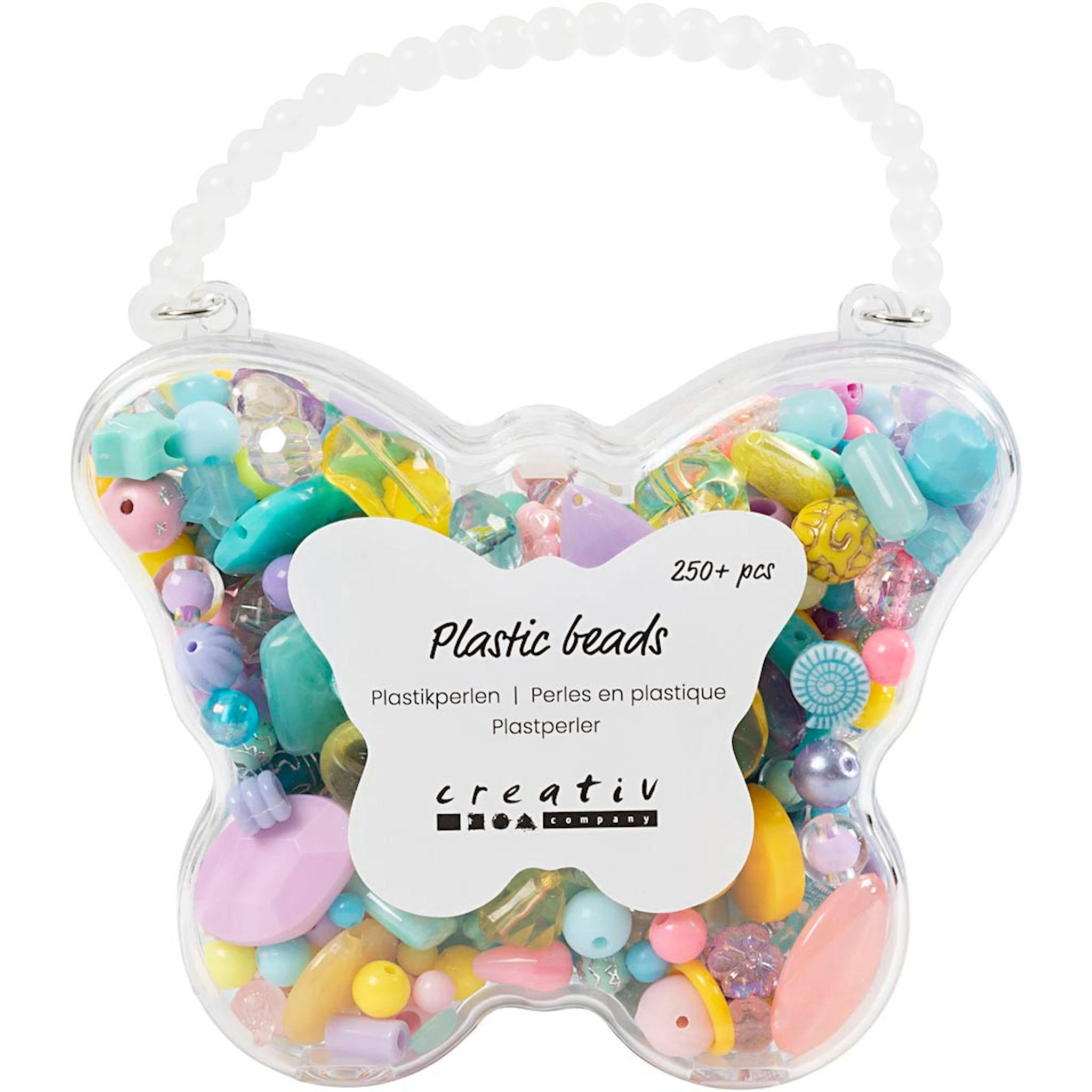 Tuotekuva ille Muovihelmet, halk. 5-35 mm, aukon koko 1-8 mm, värilajitelma, 193 g, 300 ml/ 1 pkt