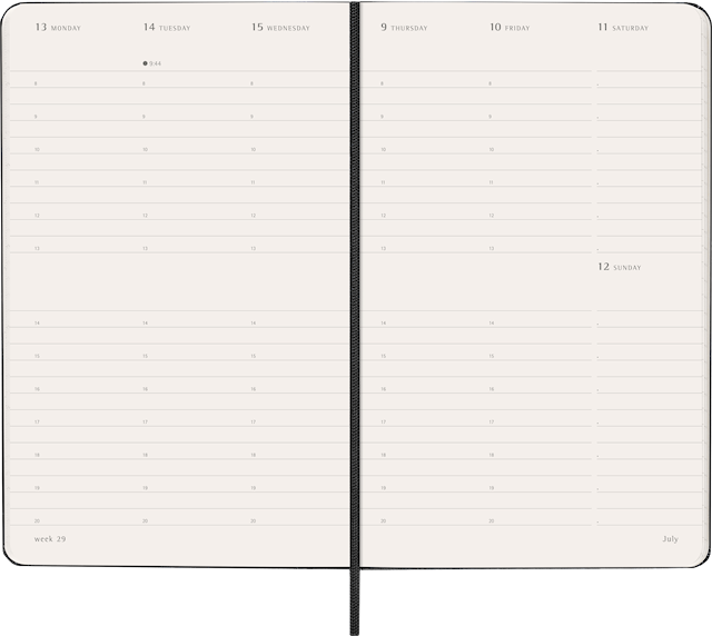 Tuotekuva 4 - Kalenteri 2026 Classic Hard 12M Weekly Vertical Large Musta Moleskine