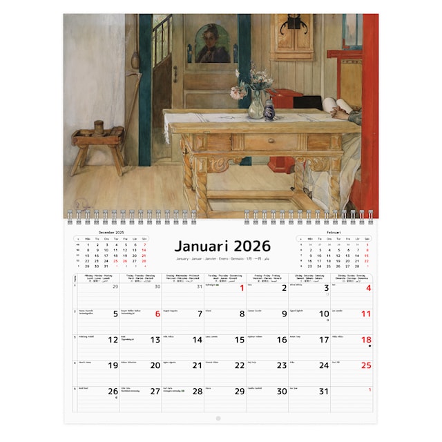Produktbild 3 för Väggkalender Carl Larsson 2026