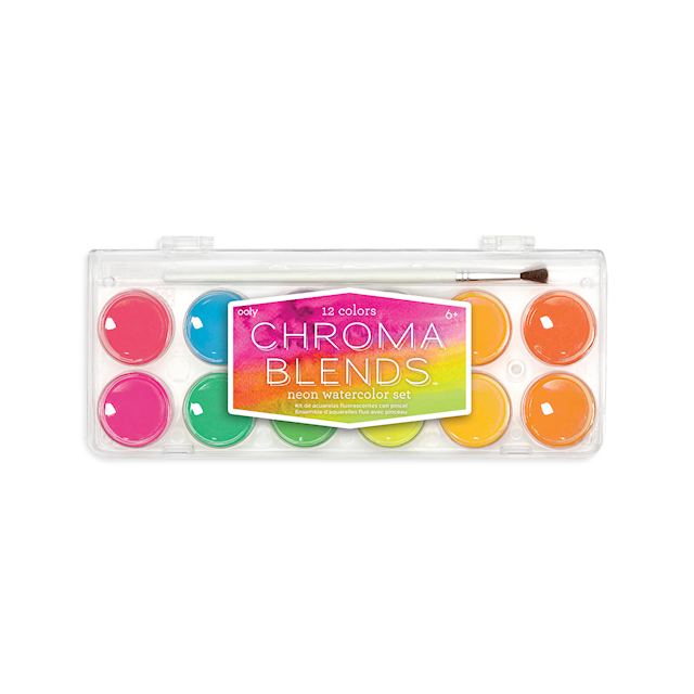 Produktbilde 1 for Vannfarge Neon 12 farger + 1 pensel, Ooly