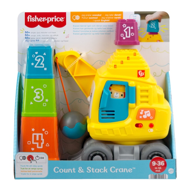 Produktbild 1 för Fisher-Price Count And Stack Crane Interaktiv Grävmaskin (SE/FI/NO/DK)