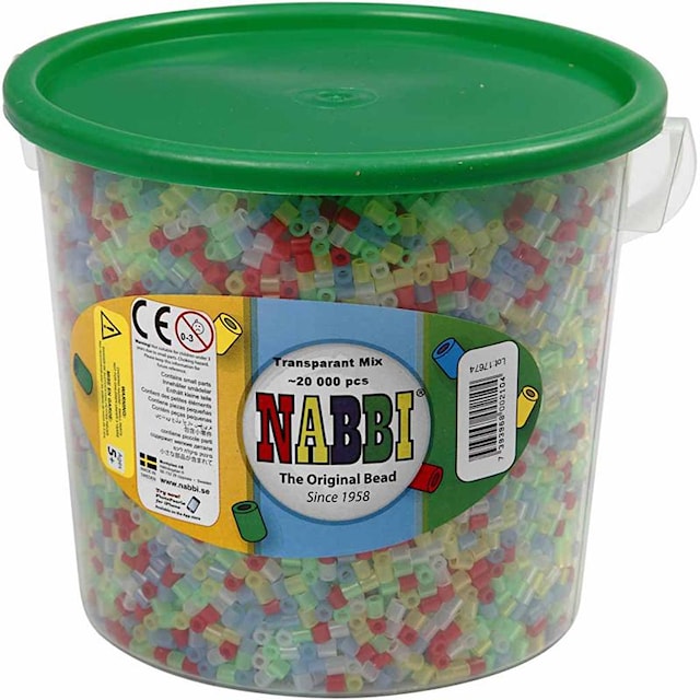 Tuotekuva 2 - Putkihelmet, koko 5x5 mm, aukon koko 2,5 mm, 20000 laj., läpikuultavat värit