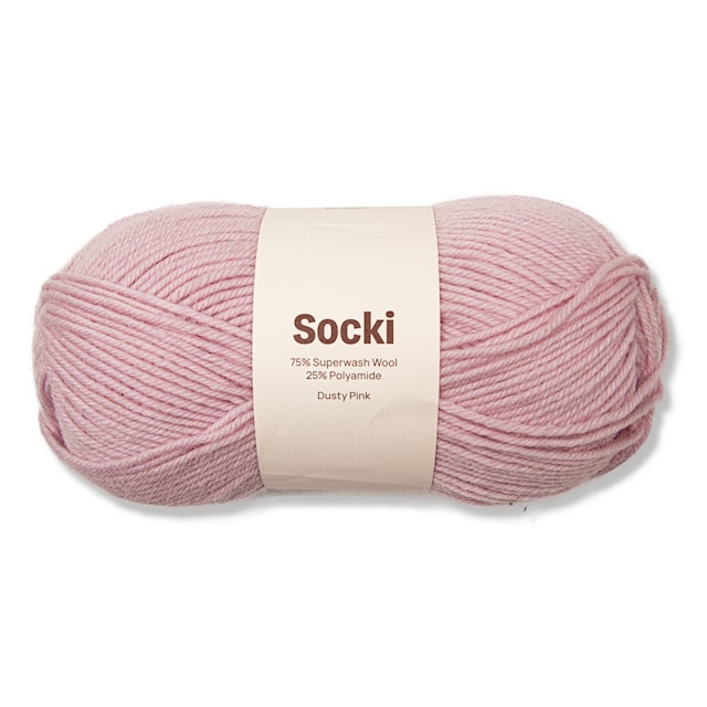 Socki Lanka Yksivärinen Villasekoitus 100 g Dusty Pink A040 Adlibris