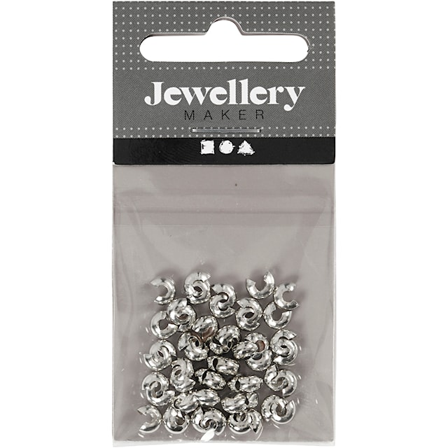 Produktbilde 2 for Knuteskjulere til elastikk, dia. 5 mm, forsølvet, 50 stk./ 1 pk.