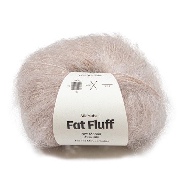 Mohair-Silkki Fat Fluff 25 gr Forest Mouse beige A782 Adlibris
