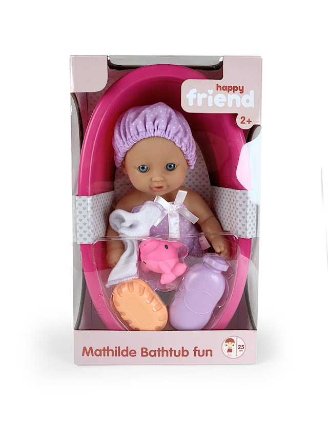 Produktbilde 2 for Mathilde dukke 25 cm med badekar fra Happy Friend