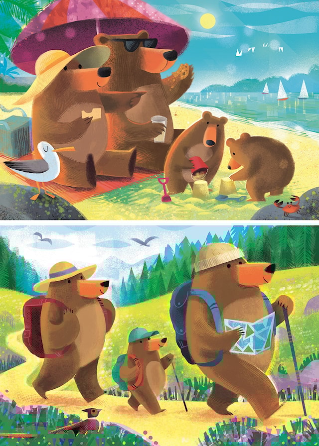 Produktbilde 2 for Bjørnefamiliens ferie 2x24p Ravensburger