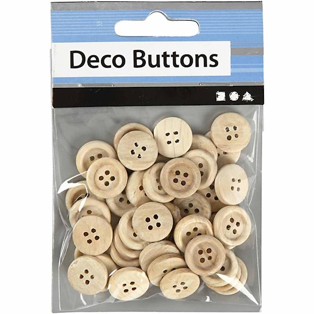 Tuotekuva 2 - Puunapit, halk. 15 mm, 4 reikää, 50 kpl/ 1 pkt