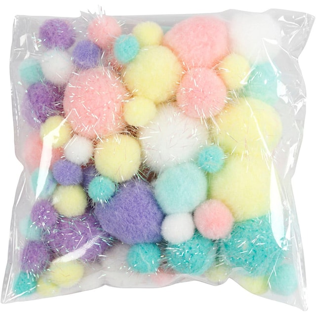 Produktbild 2 för Pompoms i pastellfärger 15-40 mm Creativ Company