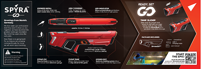 Tuotekuva 5 - SpyraGo Water Gun Red Spyra