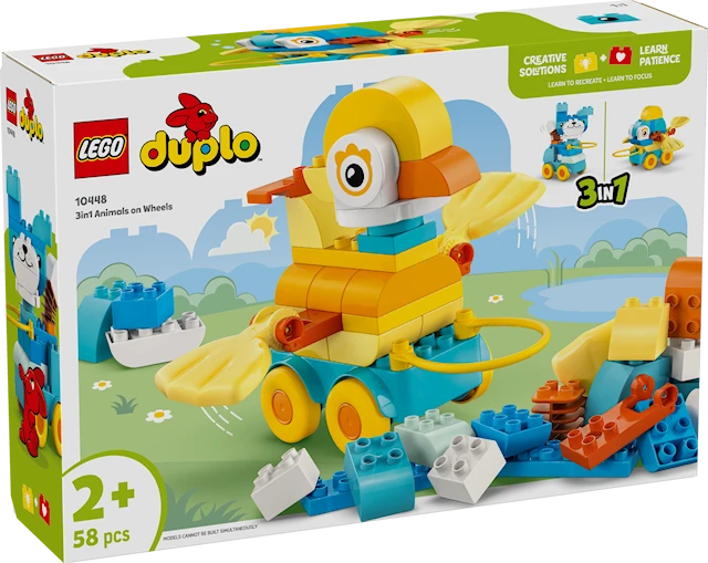 Tuotekuva 1 - Eläimiä pyörien päällä – 3in1-setti LEGO® DUPLO Town (10448)