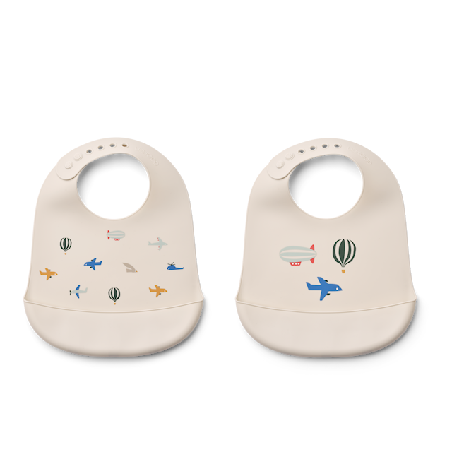 Tuotekuva 1 - Tilda Ruokalappu 2-pack Lentäjä/Ecru Liewood