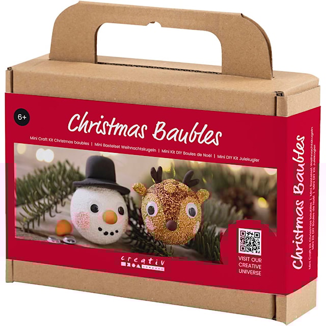 Produktbild 3 för Pyssla Julgranskulor Ren och Snögubbe 2-pack Creativ Company