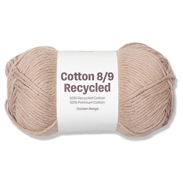 Cotton 8/9 Garn 100g Recycled Golden Beige A529 Adlibris