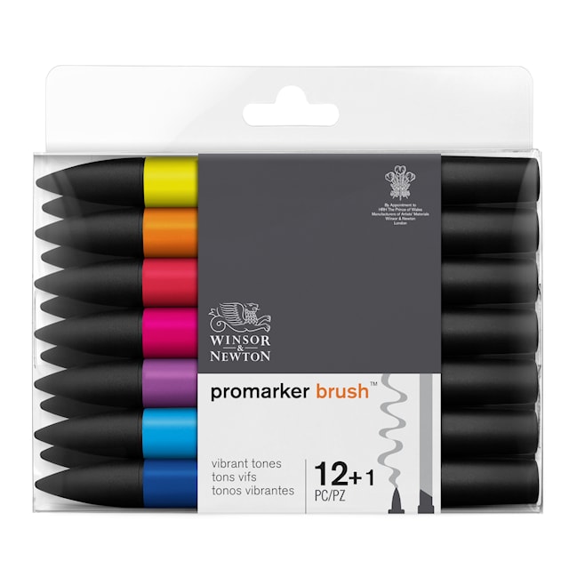 Tuotekuva 2 - BrushMarker 12 Vibrant (12 voimakasta väriä) Winsor & Newton
