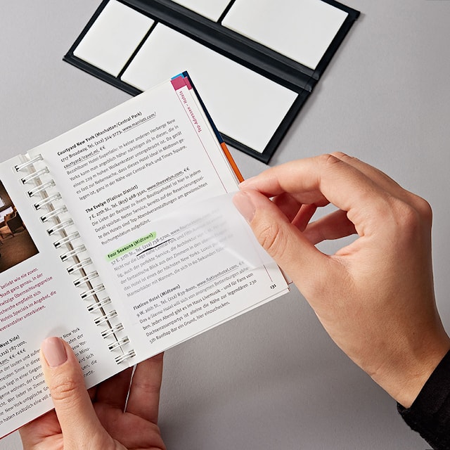 Produktbilde 3 for Notisfliker transparente i PP tre størrelser 200 stk Semikolon