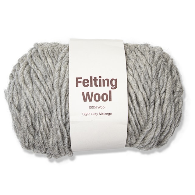 Felting Wool 100 g Light Grey Melange A113 Adlibris