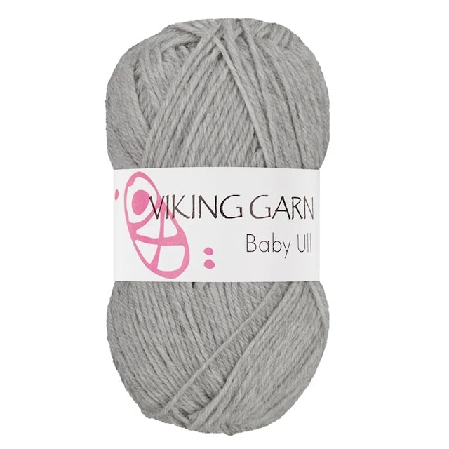 Baby Ull Garn Merinoull 50 g Ljusgrå 313 Viking Garn