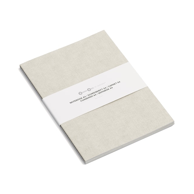 Produktbilde 3 for Notatblokk A4 Linjert 2-pakning Linen Bigso Box of Sweden