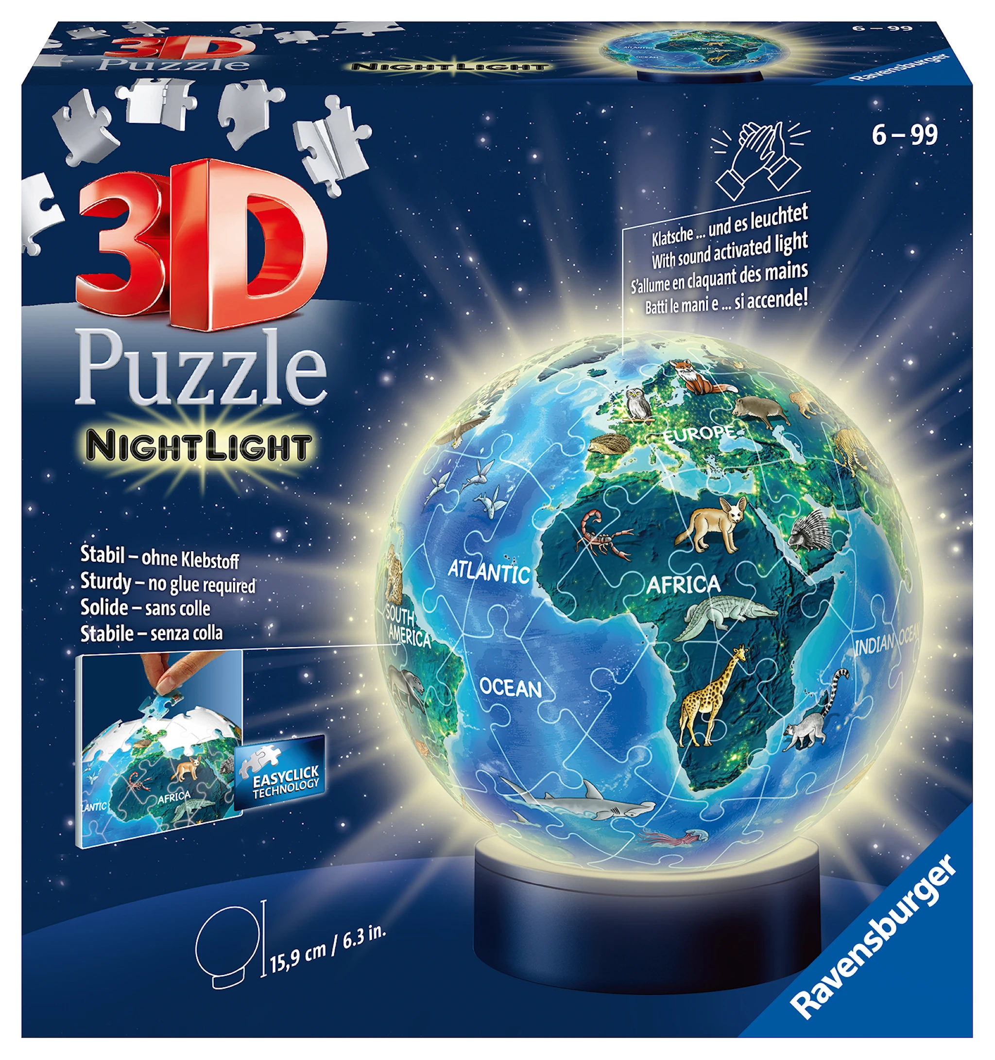 Produktbilde for Barnas Globe Nattlys Puslespill 72 biter Ravensburger