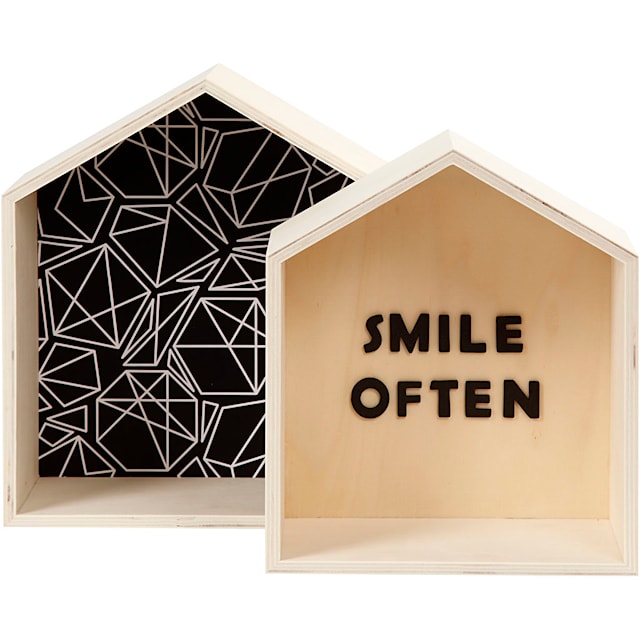 Produktbilde 4 for Oppbevaringskasser, hus, H: 22,5+25 cm, D: 12,5 cm, B: 19,5+22,5 cm, 2 stk./ 1 sett