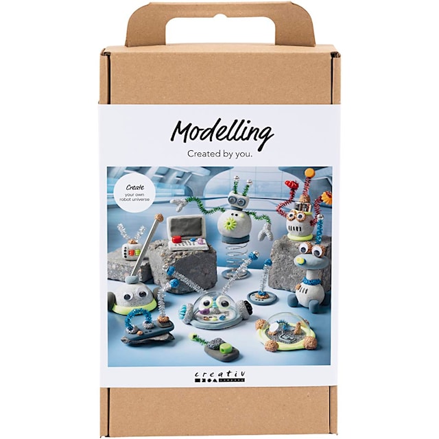 Produktbilde 1 for DIY Kit Modellering, Robot, blå, grå, rød, forsølvet, 1 pk.