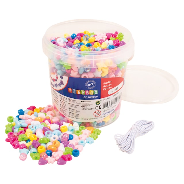 Produktbild 3 för Plastpärlor i hink 1200-p, Playbox