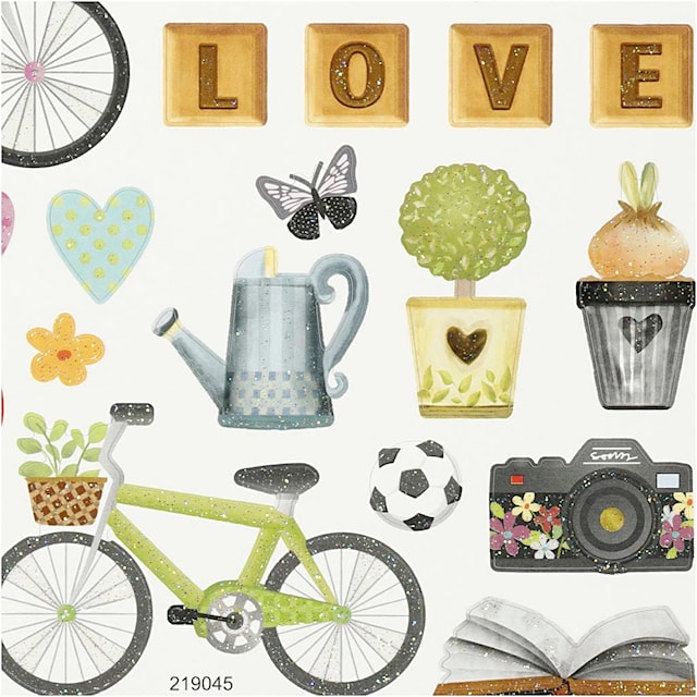 Produktbilde 3 for Klistremerker, fritid, ark 15x16,5 cm, 1 ark