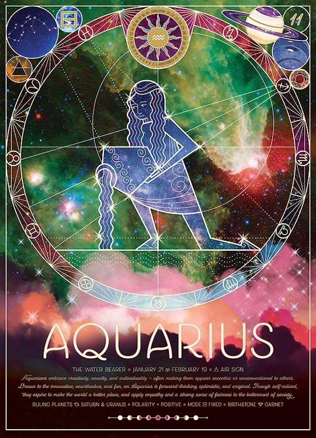 Produktbild 3 för Pussel Zodiac Aquarius 500 bitar, Cobble Hill